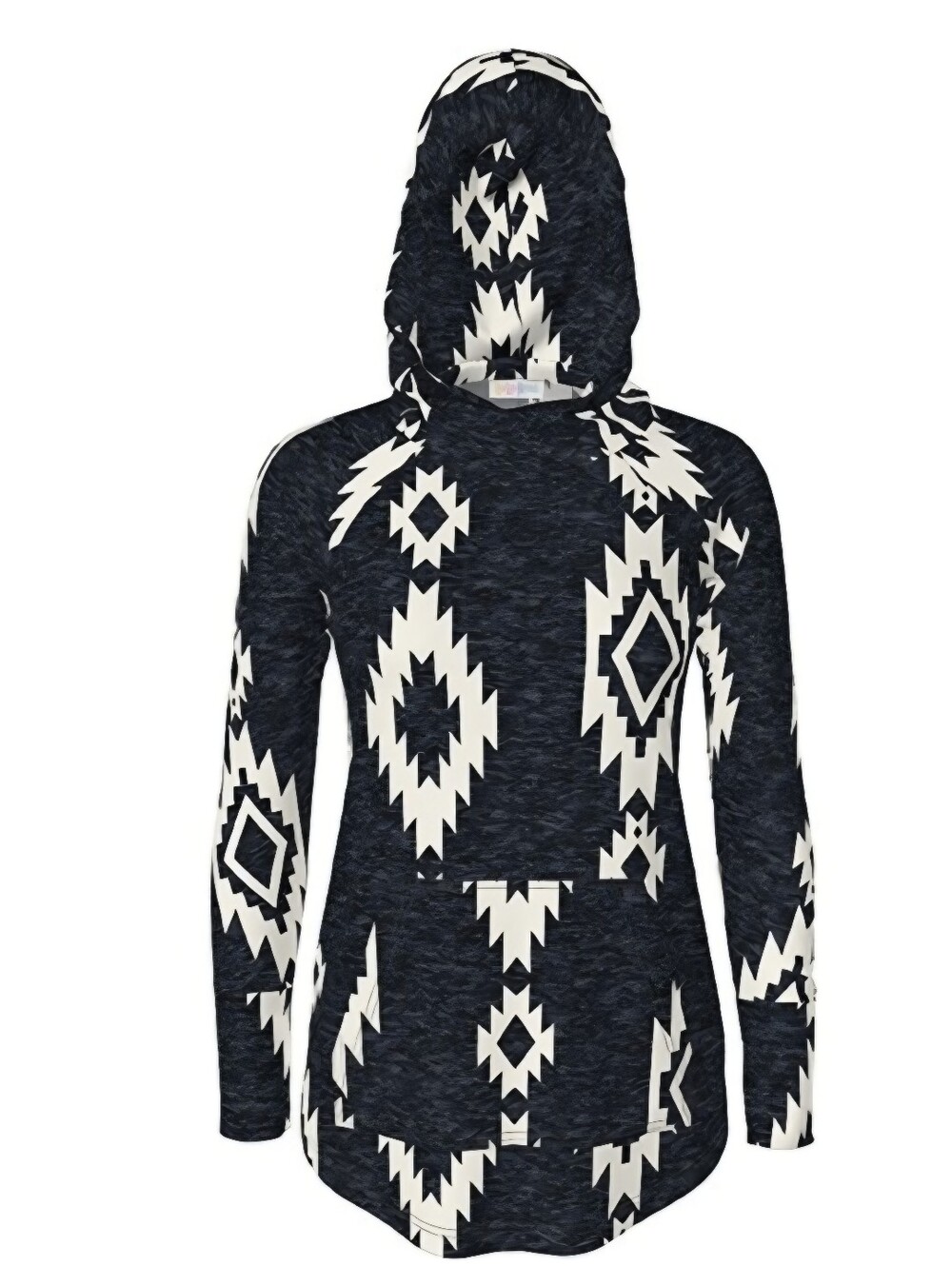 LuLaRoe Navy and White Aztec Hooded Pullover
